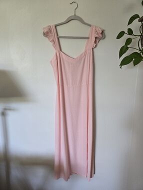 LOFT size 10 Womens Light Pink Sleeveless Spring Summer Maxi Dress